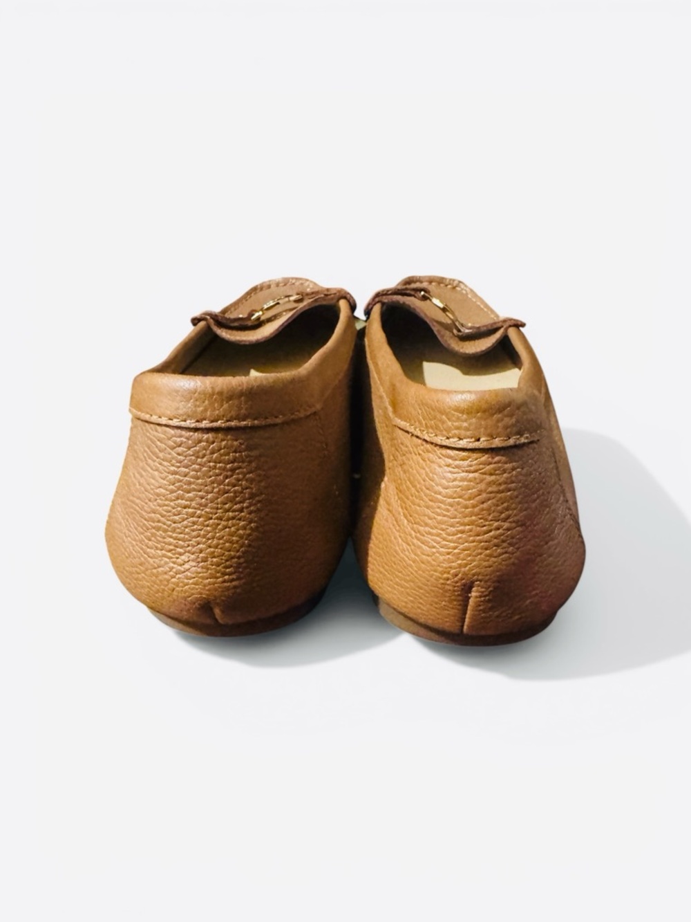 Michael Kors May Tan Leather Gold Logo Moccasins - Picture 8 of 9